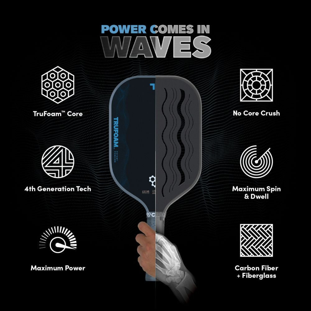 CRBN TruFoam Waves 4 Hybrid Pickleball Paddle