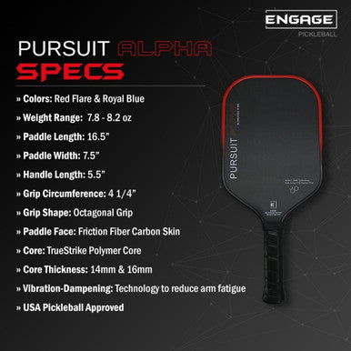 Engage Pursuit Alpha 16mm Pickleball Paddle