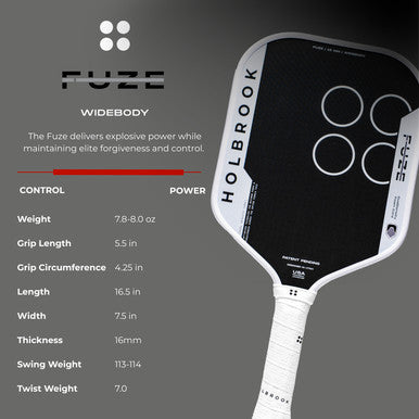 Holbrook Fuze Widebody 16mm Pickleball Paddle