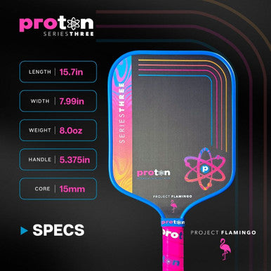 Proton Series Three Project Flamingo 13mm Widebody Pickleball Paddle