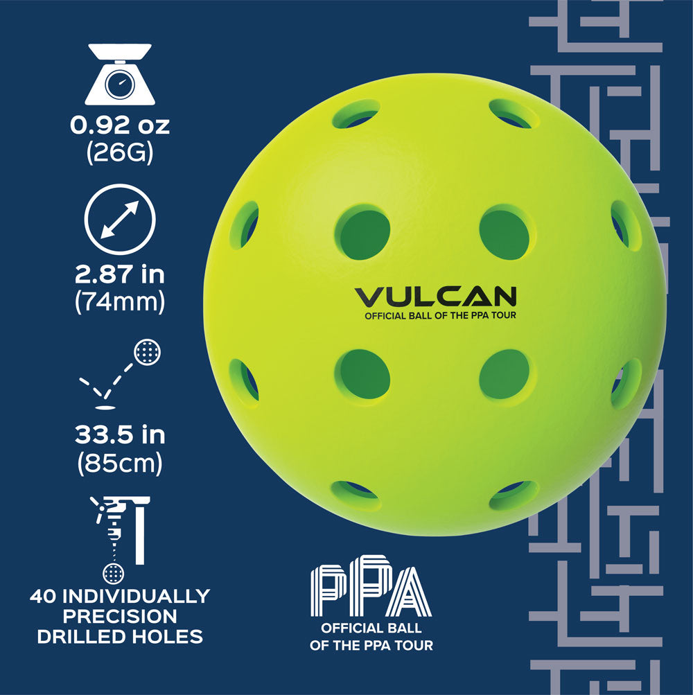 Vulcan VPRO Flight Outdoor Pickleball Infographic