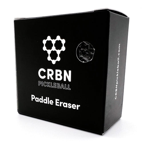 CRBN Pickleball Paddle Eraser measures two inches by two inches by one inch in size