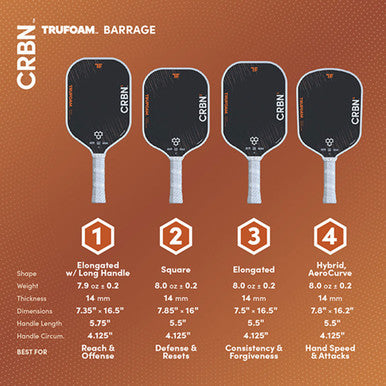CRBN3 TruFoam Barrage Pickleball Paddle