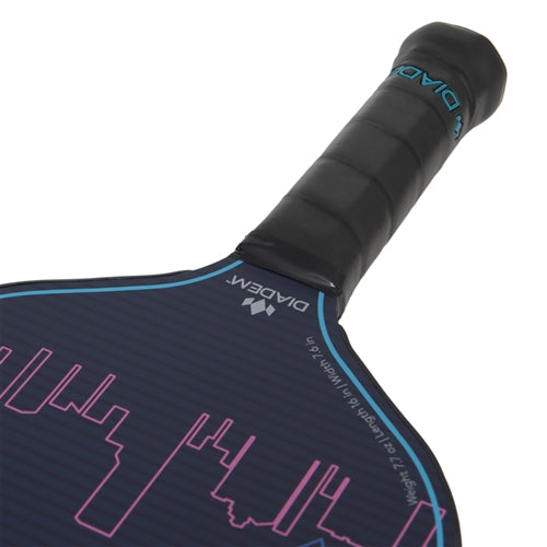 Diadem Icon Graphite Pickleball Paddle, poly-core and carbon fiber face. Available in Black, White, and Miami Vice colors.