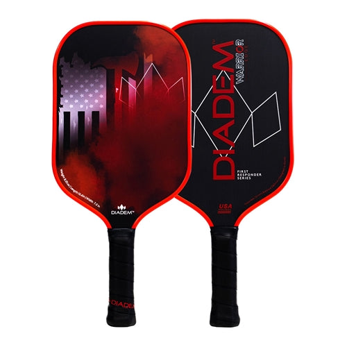Diadem Warrior Edge First Responders Bundle featuring three Diadem Warrior Edge First Responder Series Pickleball Paddles in colors green, blue, and red
