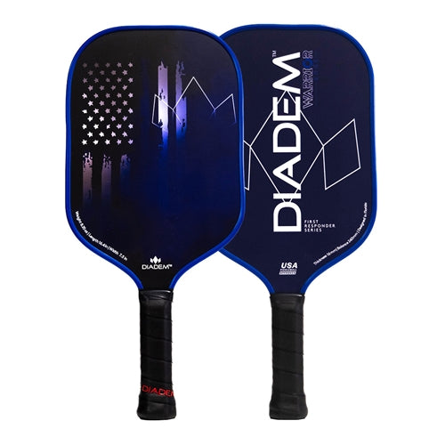 Diadem Warrior Edge First Responders Bundle featuring three Diadem Warrior Edge First Responder Series Pickleball Paddles in colors green, blue, and red