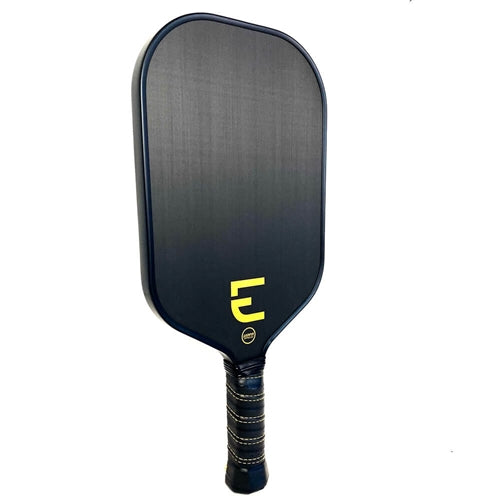 ElectrumModel E Graphite Pickleball Paddle, polymer core and carbon fiber face, available in black only.