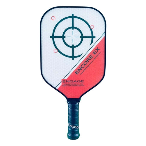 The Encore EX Paddle by Engage Pickleball is offered in blue, purple, and red color options, as well as two weight options per color.