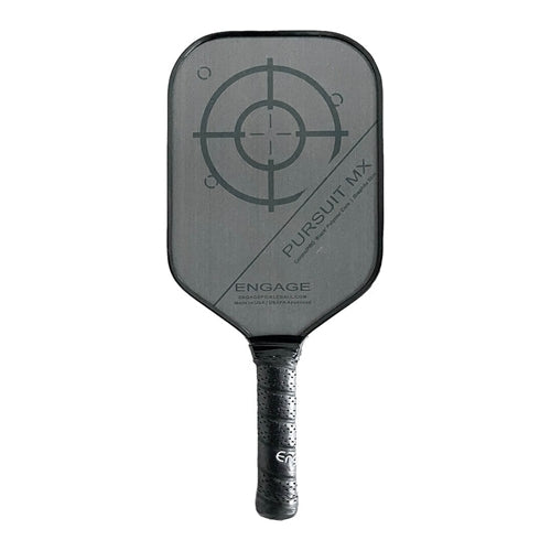 The Pursuit MX paddle by Engage is available in colors Black Stealth, Jesse Irvine Pink White and featherweight, lightweight, and standard weight variations