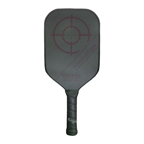 The Pursuit MX paddle by Engage is available in colors Black Stealth, Jesse Irvine Pink White and featherweight, lightweight, and standard weight variations