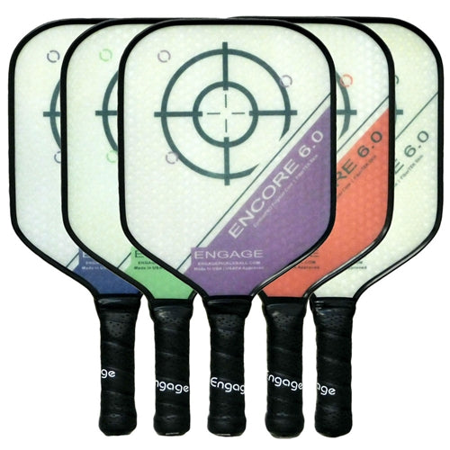 The Encore 6.0 paddle by EngagePickleball-choose from two grips and five colors.