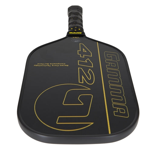 GAMMA 412 Composite paddle features the GAMMA logo and "412" in gold font that pops against a black background