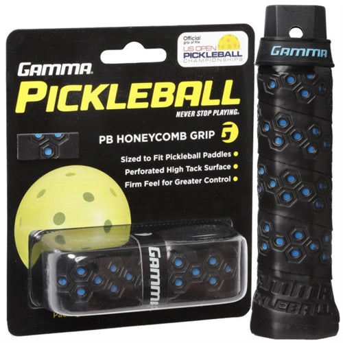 Honeycomb Cushion Pickleball Grip by Gamma, choose from blue, red, green or yellow.