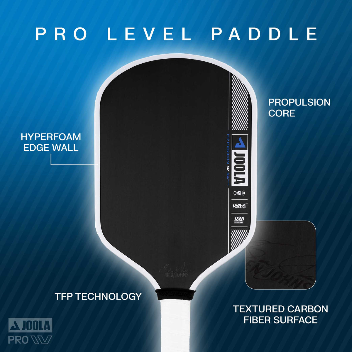 JOOLA Ben Johns Hyperion Pro IV 14mm Pickleball Paddle