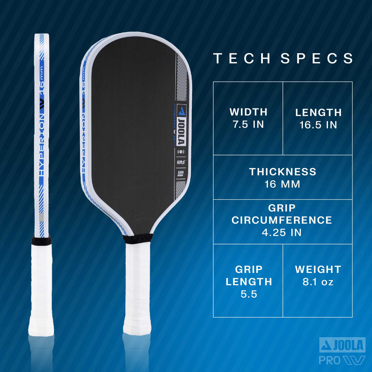 JOOLA Simone Jardim Hyperion Pro IV 16mm Pickleball Paddle