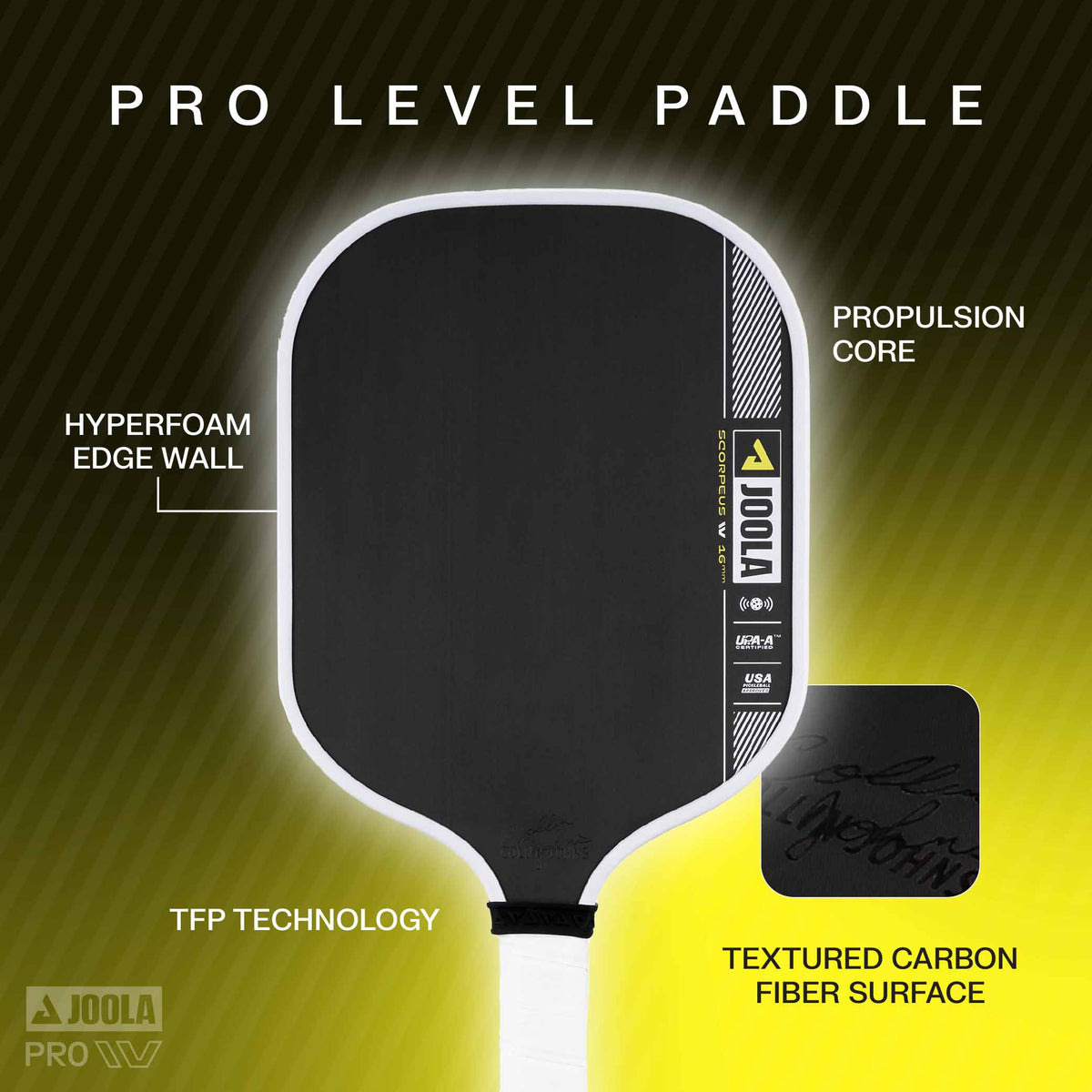 JOOLA Collin Johns Scorpeus Pro IV 16mm Pickleball Paddle