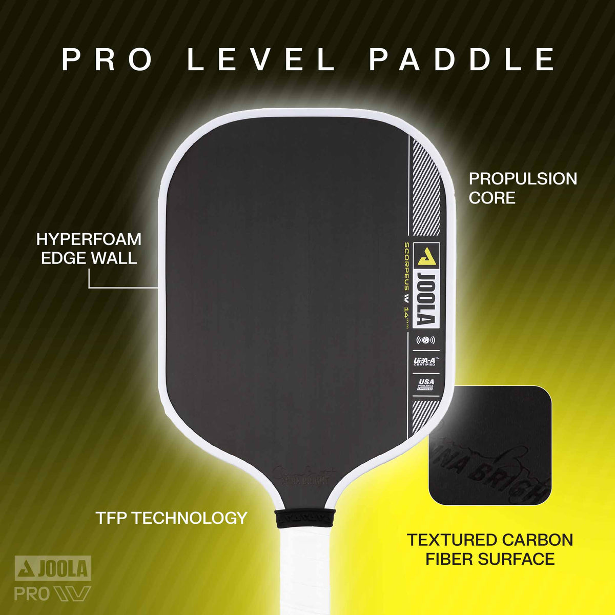 JOOLA Anna Bright Scorpeus Pro IV 14mm Pickleball Paddle