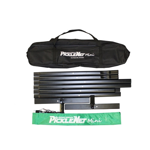 Picklenet Mini-Includes net with velcro fasteners, powder-coated frame and carrying bag.