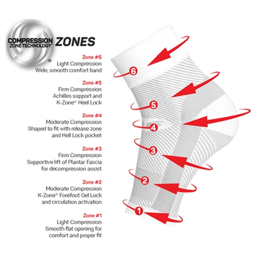 OS1st DS6 Night Time Plantar Fasciitis Treatment Sleeve is available in white only, and sizes small to extra large.