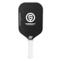 Oneshot Katanashot Carbon Fiber Pickleball Paddle featuring a black paddle background and white Oneshot logo and the Katanashot name down the side. White perforated grip