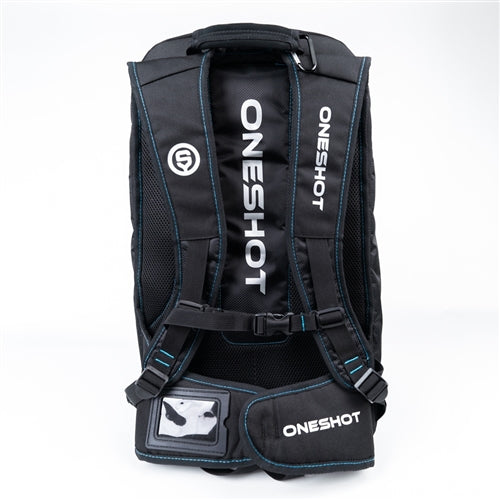 The OneShot Pro Pickleball Bacpack 2.0 offers multiple compartments, including a ventilated compartment for clothing or shoes.