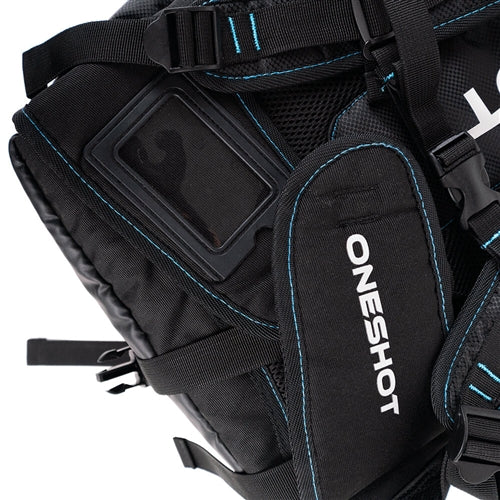 The OneShot Pro Pickleball Bacpack 2.0 offers multiple compartments, including a ventilated compartment for clothing or shoes.