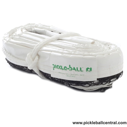 Pickleball Net for Outdoor use, durable dark brown net easily ties to your permanent posts