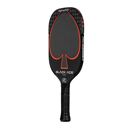 Kinetic Black Ace Pro Carbon Fiber Paddle by ProKennex Pickleball. Featuring an 11 millimeter thick polypropylene honeycomb core and 15.8 inch overall length
