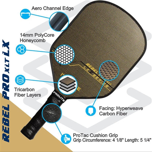 Rebel Pro XLT Hyperweave LX Paddle features the PROLITE Hyperweave paddle face and is available in gold.