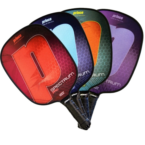 Spectrum Pro Composite Paddle by Prince, choose from two grips, two weights and four colors.