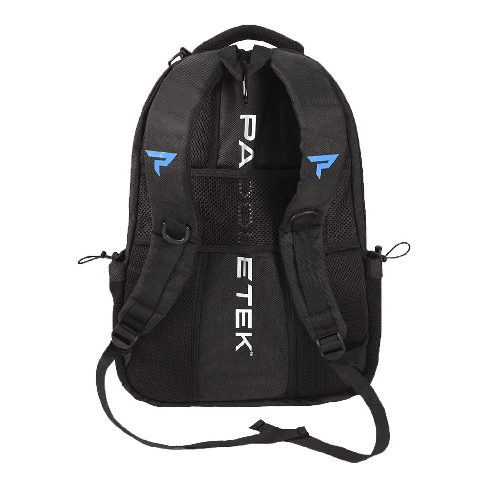 Back view of Paddletek Sport Pickleball Backpack in Blue.