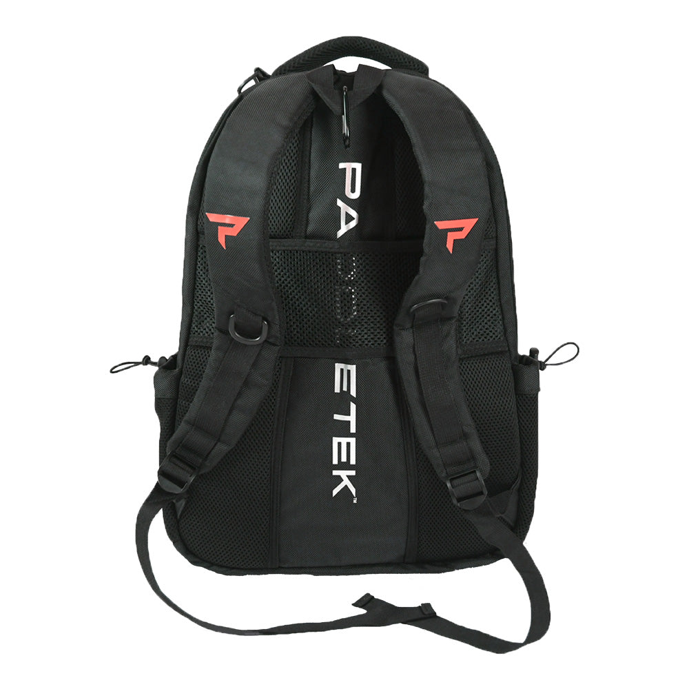 Back view of Paddletek Sport Pickleball Backpack in Red.