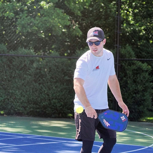 ProXR 35 Special 14 Composite Fiberglass Pickleball Paddle with the ProXR logo in the corner and large 3 and 5 printed in the center. Powerful fiberglass face and unique XR-23 angled handle add up to intense groundstrokes and put-aways.