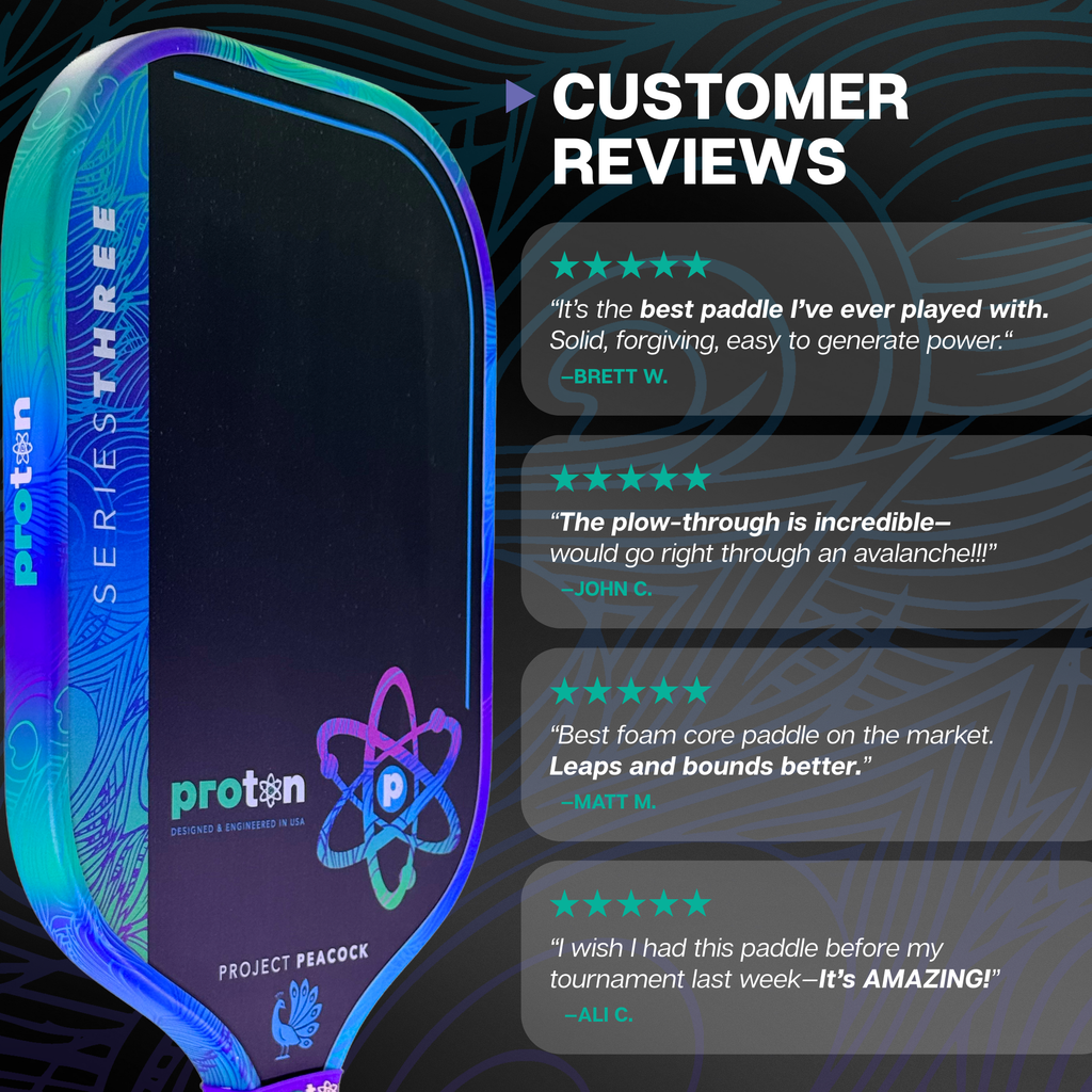 Proton Series Three Project Peacock  13mm Widebody Pickleball Paddle