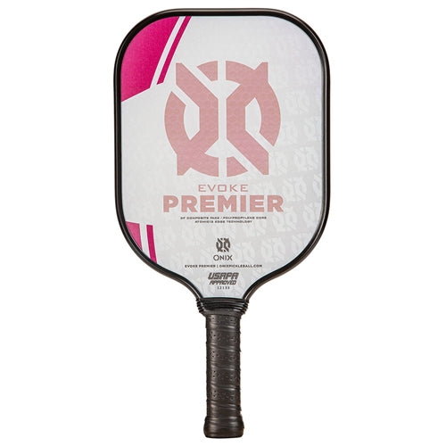 Evoke Pro Composite Paddle featuring Onix Superior Tacky grip, available in 5 colors