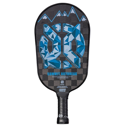 Summit Outbreak Graphite Pickleball Paddle, graphite reinforced face and polymer core. Available in blue.
