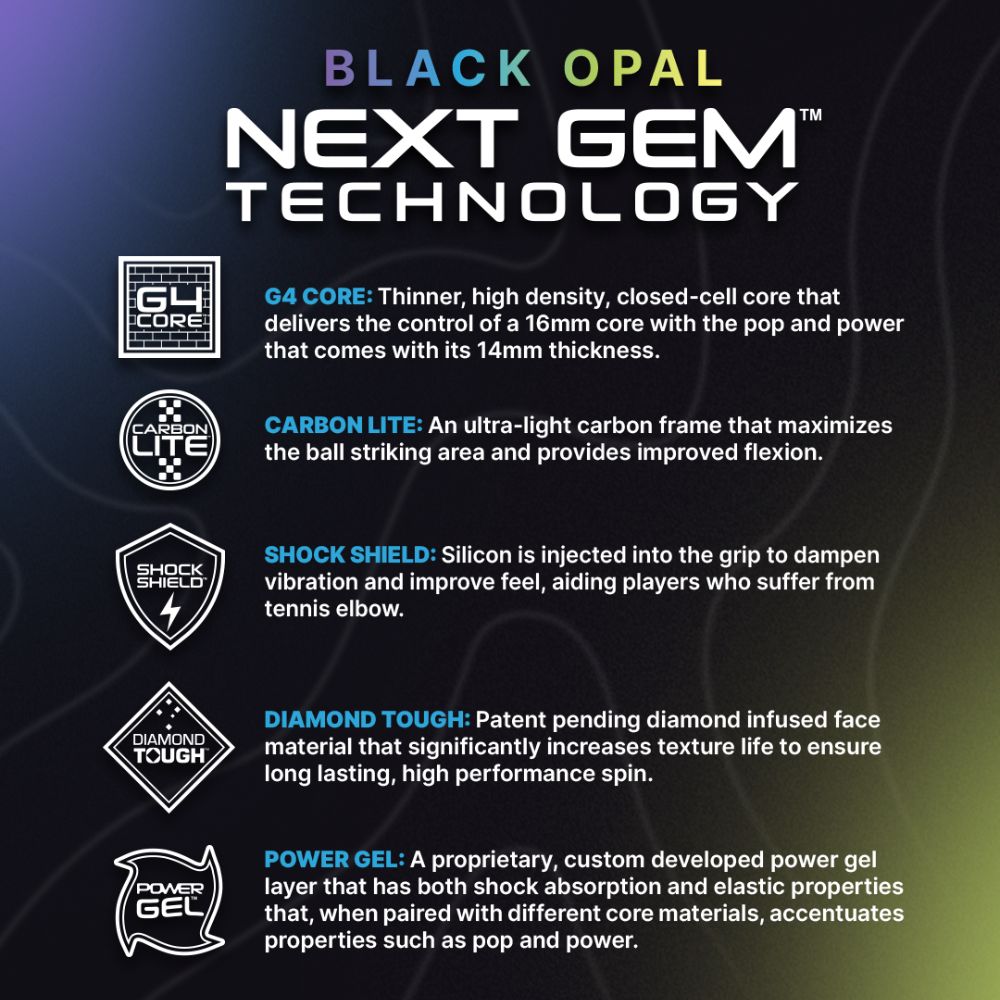 Six Zero Black Opal Pickleball Paddle