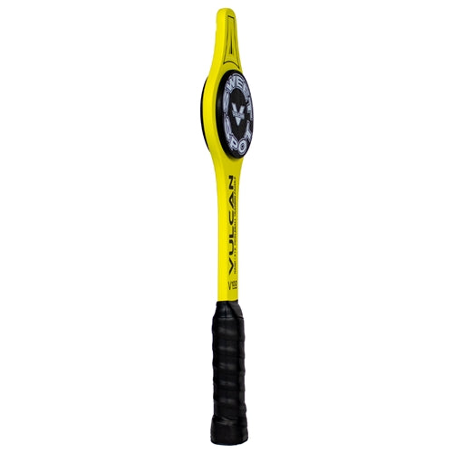 Black and yellow Vulcan V100 Training paddle with sweet spot training marker and Vulcan logo