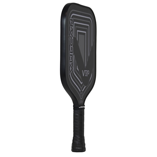 The V720 MAX Pickleball Paddle by Vulcan is like nothing else, and is available is a striking gray and black color combination.