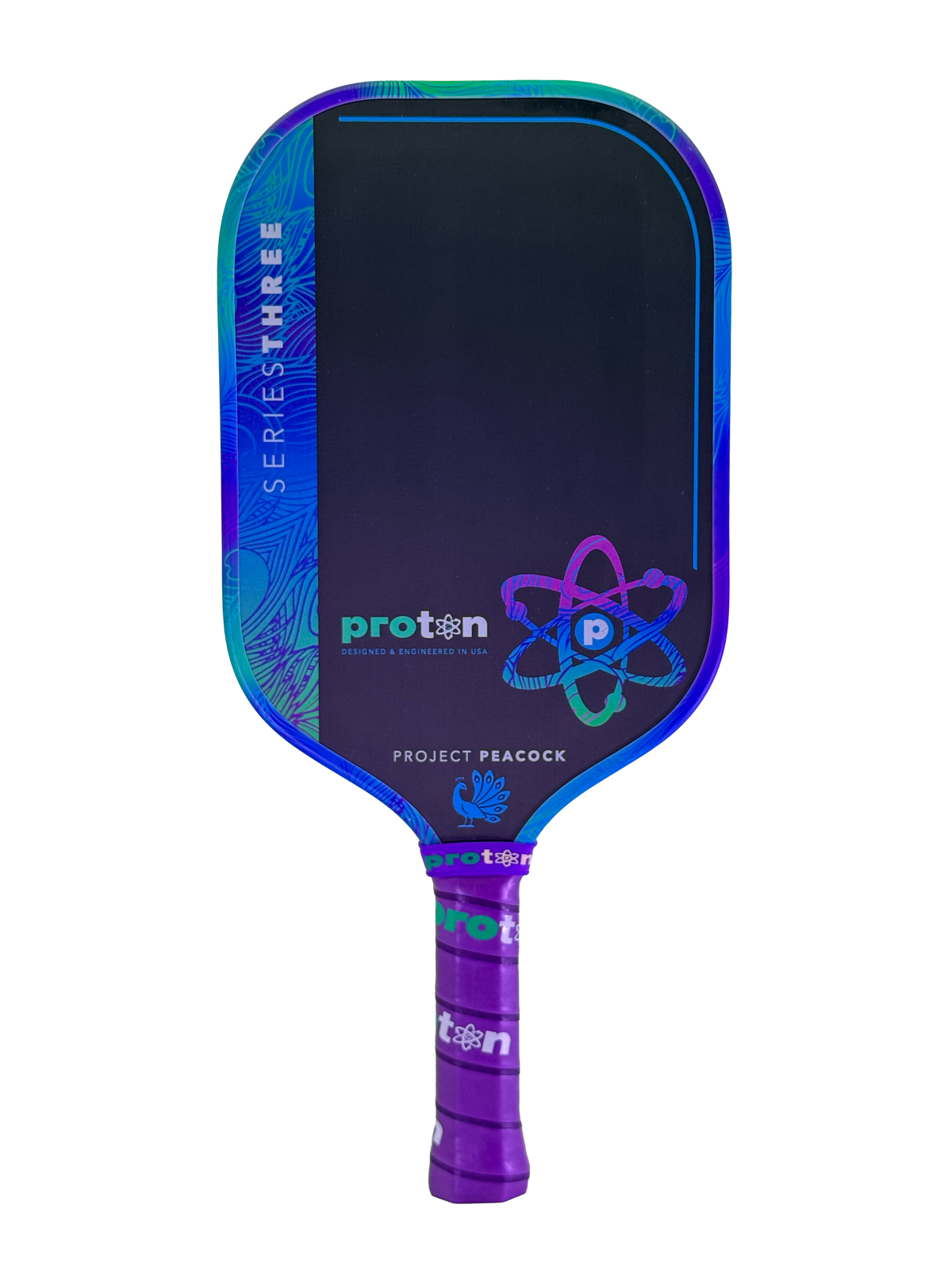 Proton Series Three Project Peacock 15mm Elongated Pickleball Paddle