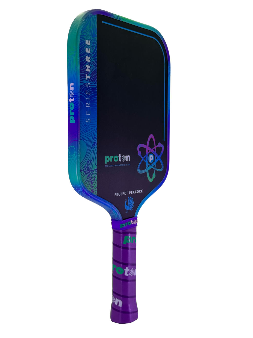 Proton Series Three Project Peacock 13mm Elongated Pickleball Paddle